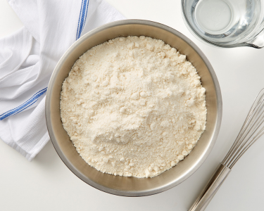 Flour in a mixing bowl